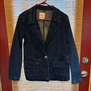 Women's Dark Blue Denim Blazer